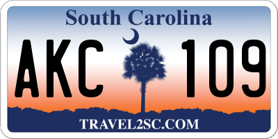 SC license plate AKC109