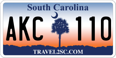 SC license plate AKC110