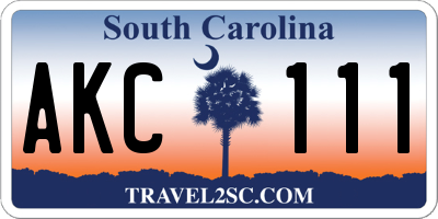 SC license plate AKC111