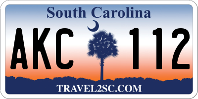 SC license plate AKC112