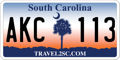 SC license plate AKC113