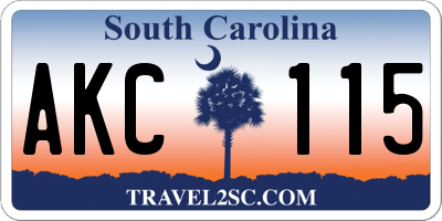 SC license plate AKC115