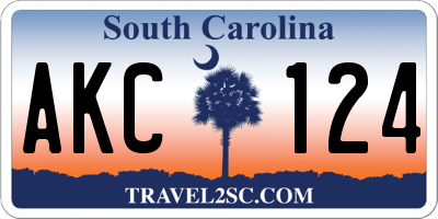 SC license plate AKC124