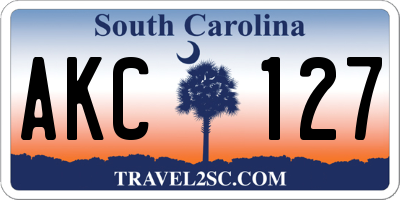SC license plate AKC127