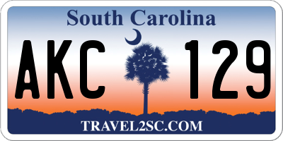 SC license plate AKC129