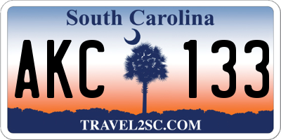 SC license plate AKC133
