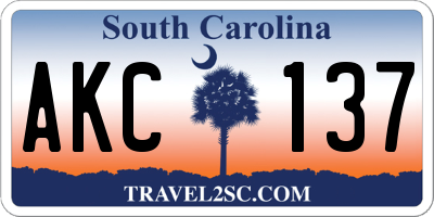 SC license plate AKC137