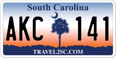 SC license plate AKC141