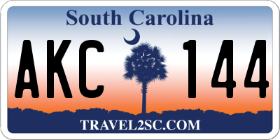 SC license plate AKC144