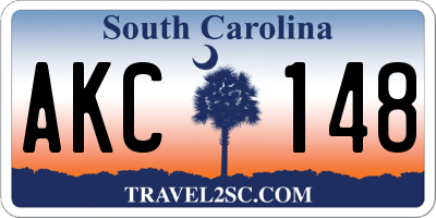 SC license plate AKC148