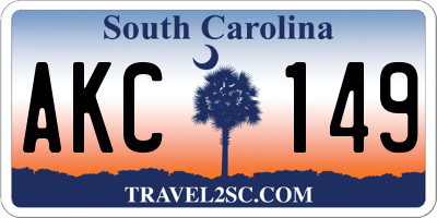 SC license plate AKC149
