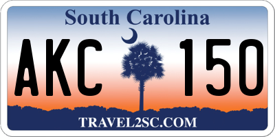 SC license plate AKC150