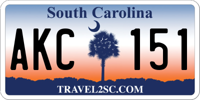 SC license plate AKC151
