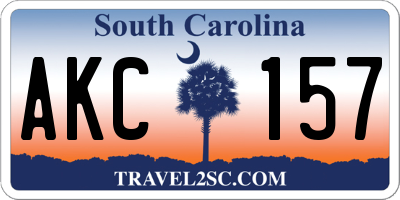SC license plate AKC157
