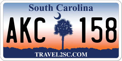 SC license plate AKC158