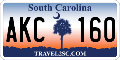SC license plate AKC160