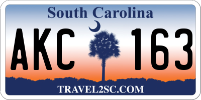 SC license plate AKC163