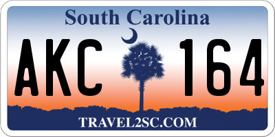 SC license plate AKC164