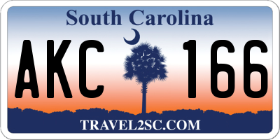 SC license plate AKC166