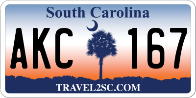 SC license plate AKC167