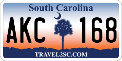 SC license plate AKC168
