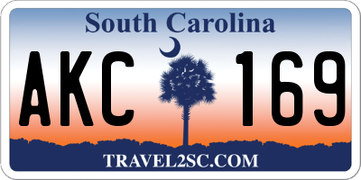 SC license plate AKC169