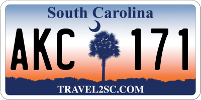 SC license plate AKC171