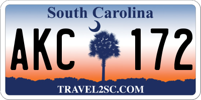 SC license plate AKC172