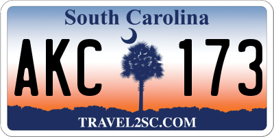 SC license plate AKC173