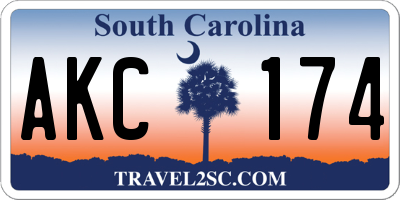 SC license plate AKC174