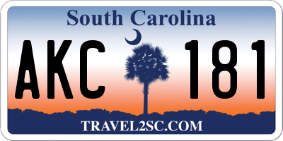 SC license plate AKC181