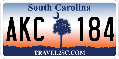 SC license plate AKC184