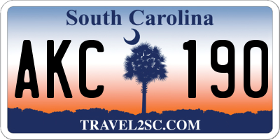 SC license plate AKC190