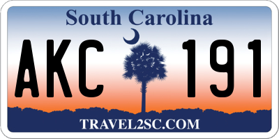 SC license plate AKC191