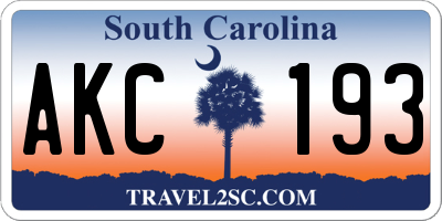 SC license plate AKC193