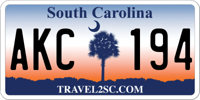 SC license plate AKC194