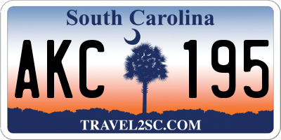 SC license plate AKC195