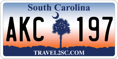 SC license plate AKC197