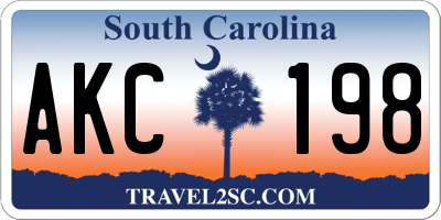 SC license plate AKC198