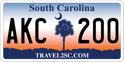 SC license plate AKC200