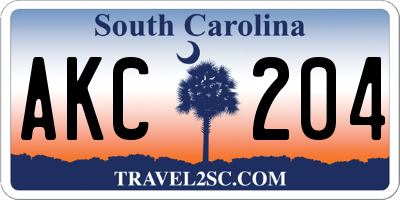 SC license plate AKC204