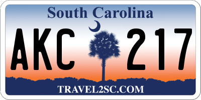 SC license plate AKC217