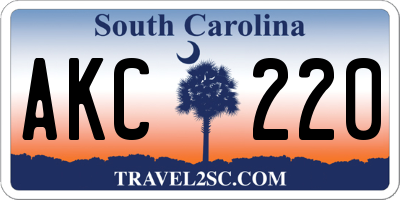 SC license plate AKC220