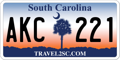 SC license plate AKC221