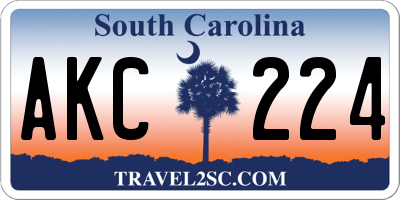 SC license plate AKC224