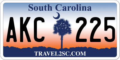 SC license plate AKC225