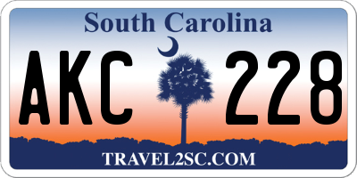SC license plate AKC228