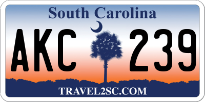 SC license plate AKC239
