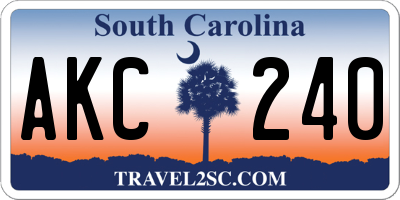 SC license plate AKC240