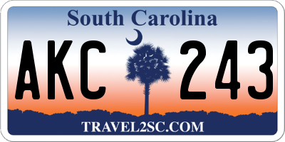 SC license plate AKC243